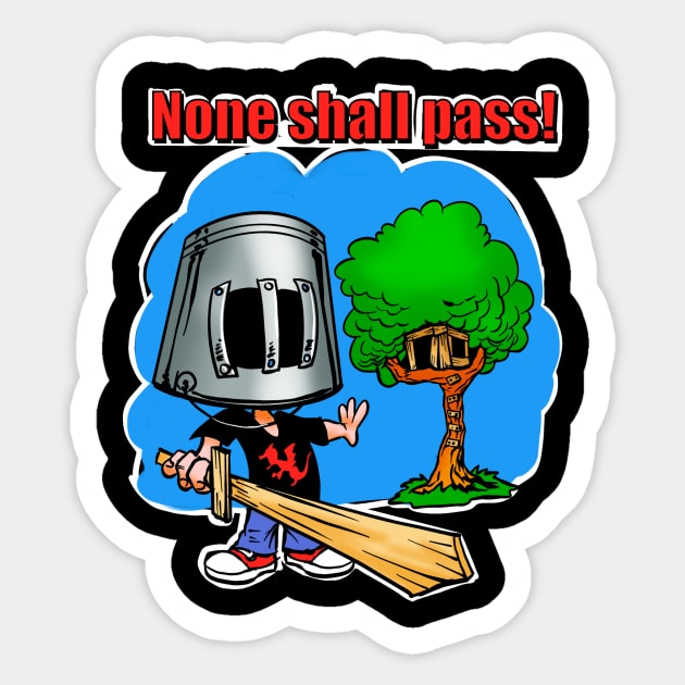 None Shall Pass! Sticker by Biomek